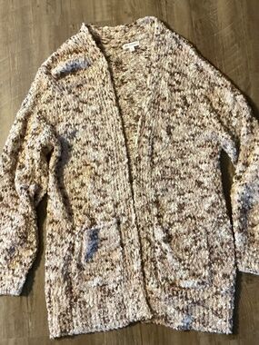 Blu Pepper fuzzy open front cardigan, size S